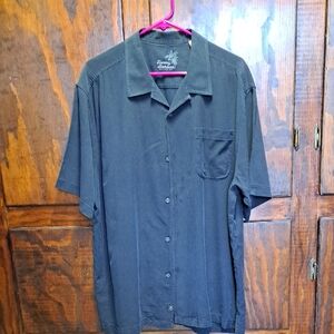 Tommy Bahama Men's Black Silk Shirt Size XL